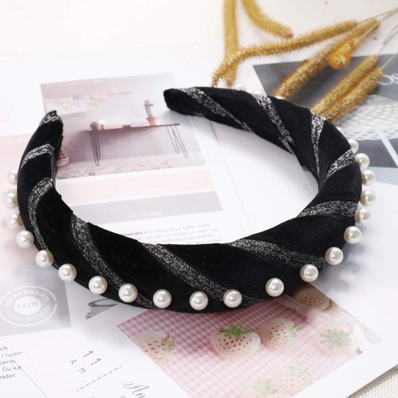 6 Pack Velvet Sponge Thick Hairbands Wide Headband main image 3